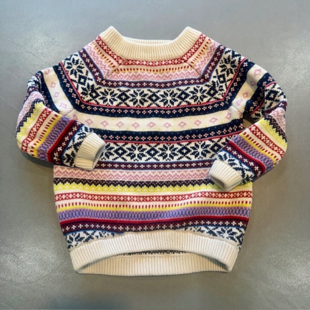 Old Navy Fair Isle Sweater Toddler 2T Nordic Winter Holiday Knit